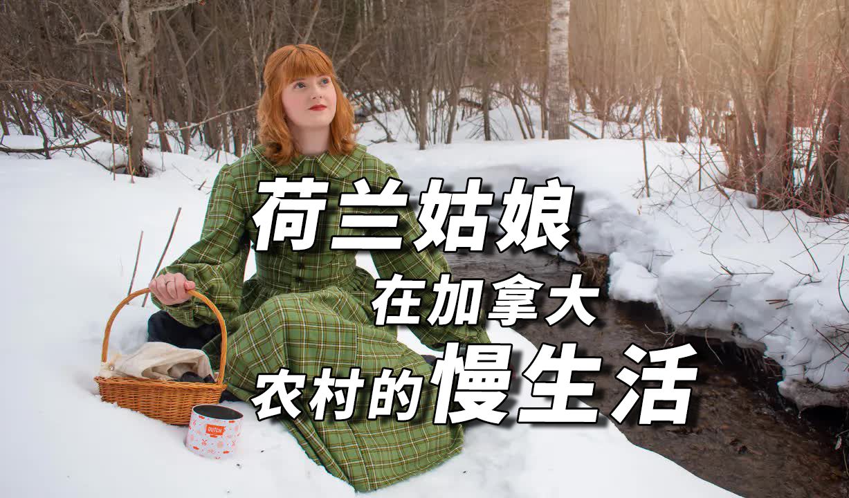 荷兰姑娘在加拿大农村的慢日子,春天下雪——缝纫连衣裙和烘焙哔哩哔哩bilibili