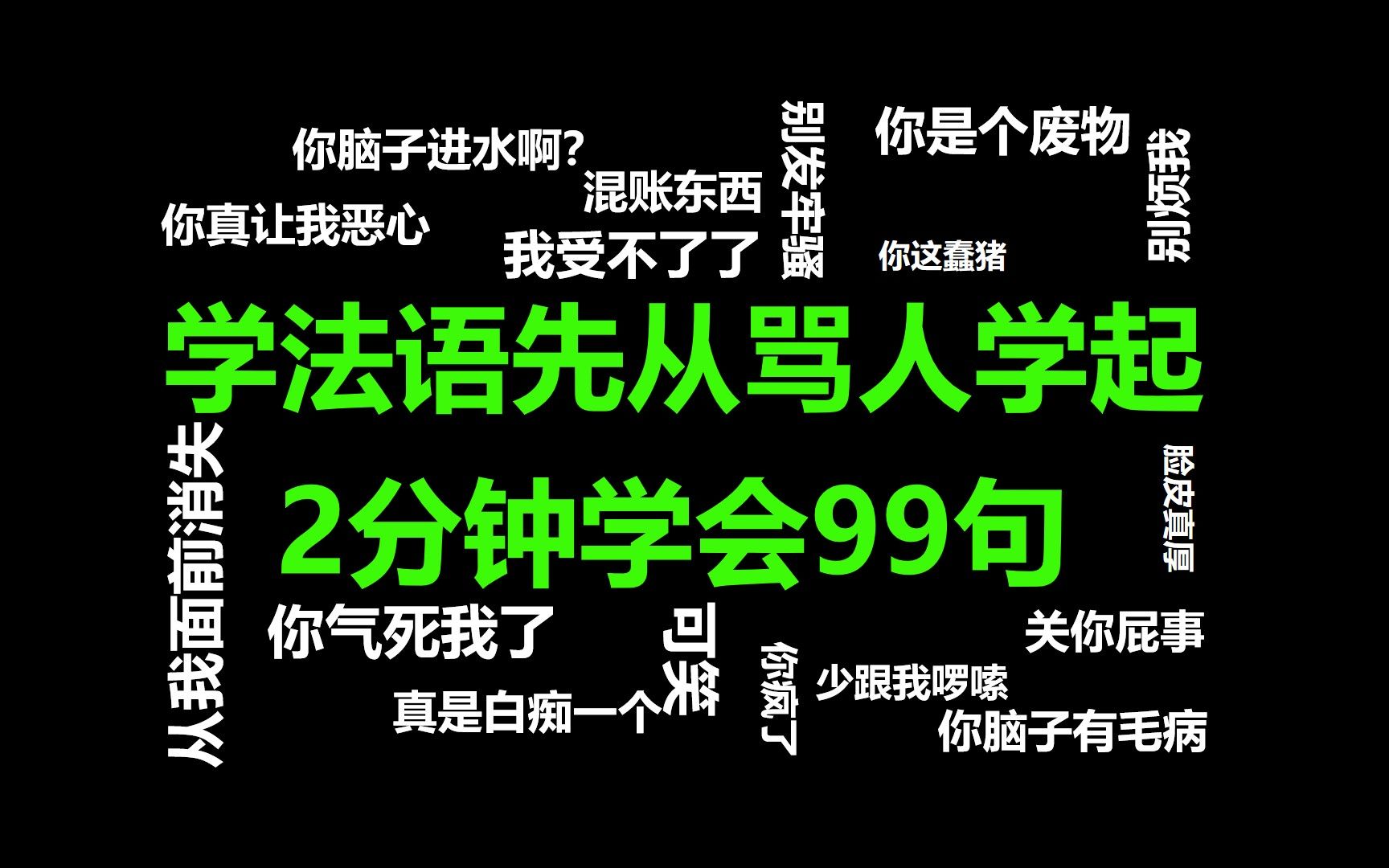 法语骂人合集|教你用最优雅的语言骂最狠的话,还不知道的赶快进来挨骂!!哔哩哔哩bilibili