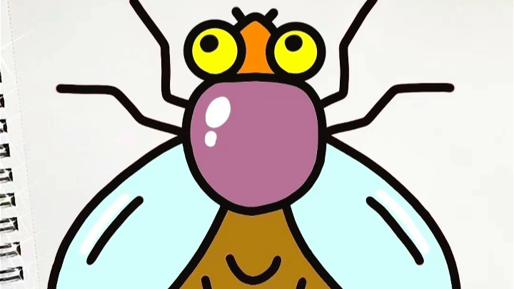 苍蝇简笔画法图片