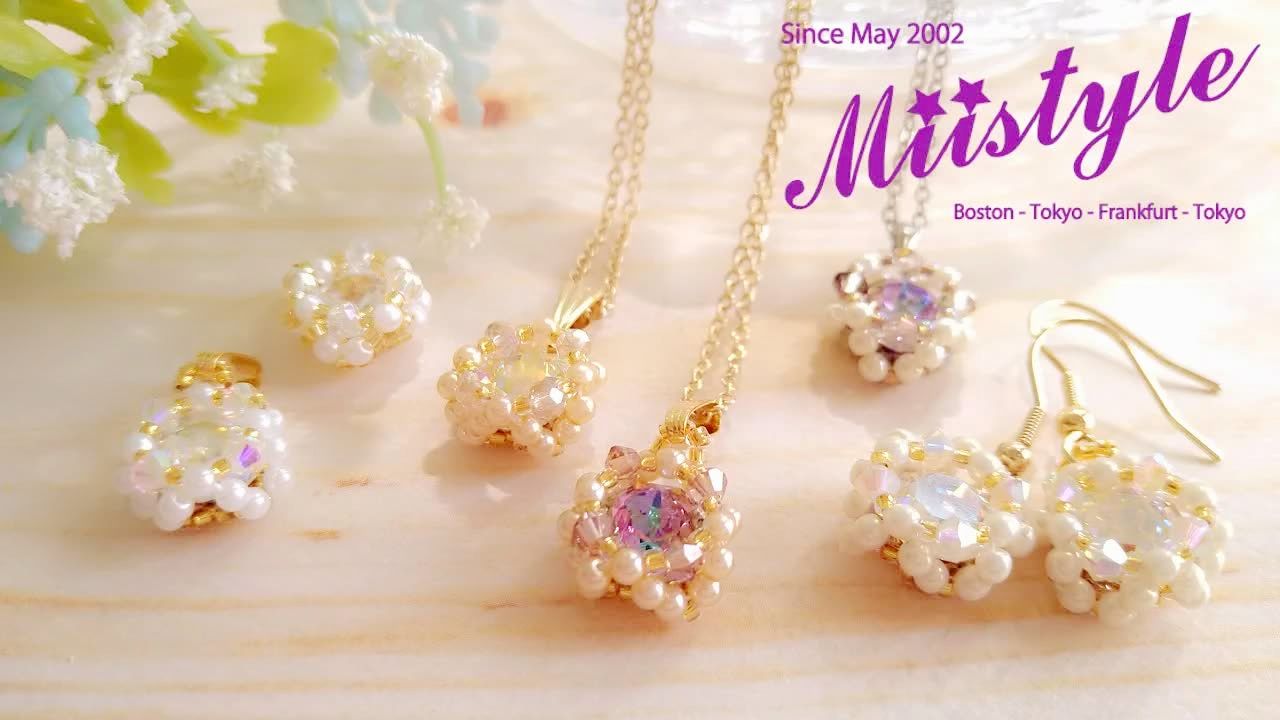 串珠教程-绣珍珠水晶包奥钻串珠小项链吊坠(材料淘链见首页橱窗,尺寸