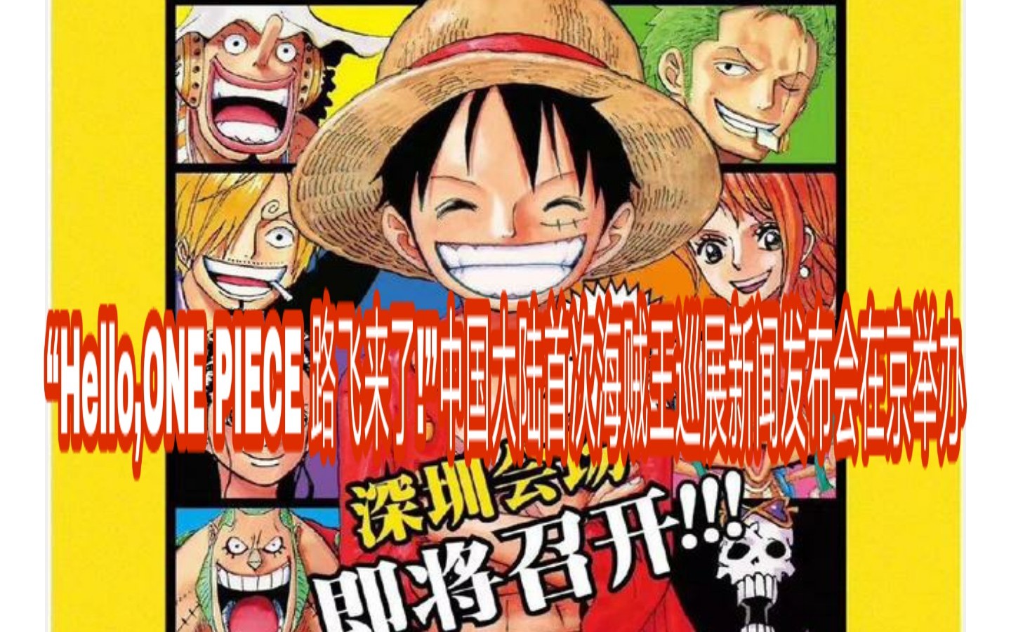 “Hello,ONE PIECE 路飞来了!”中国大陆首次海贼王巡展新闻发布会在京举办哔哩哔哩bilibili