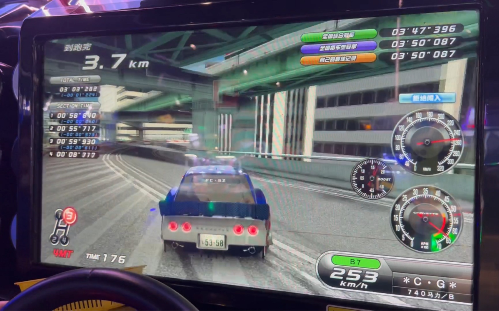 【湾岸5dx 】用fc车队大佬的克尔维特c3跑大阪-艰难进入48(3′48″983