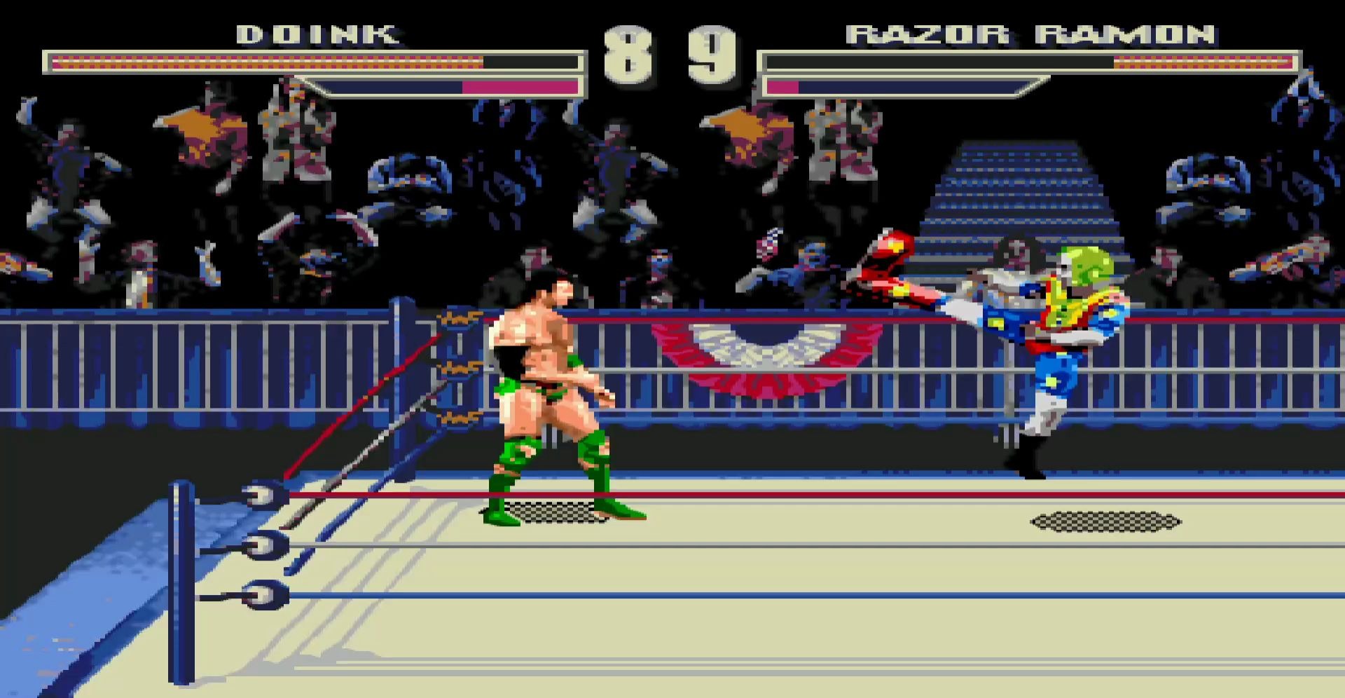 wwf疯狂摔角 怀旧街机游戏md游戏视频boss耍无赖_哔哩哔哩_bilibili