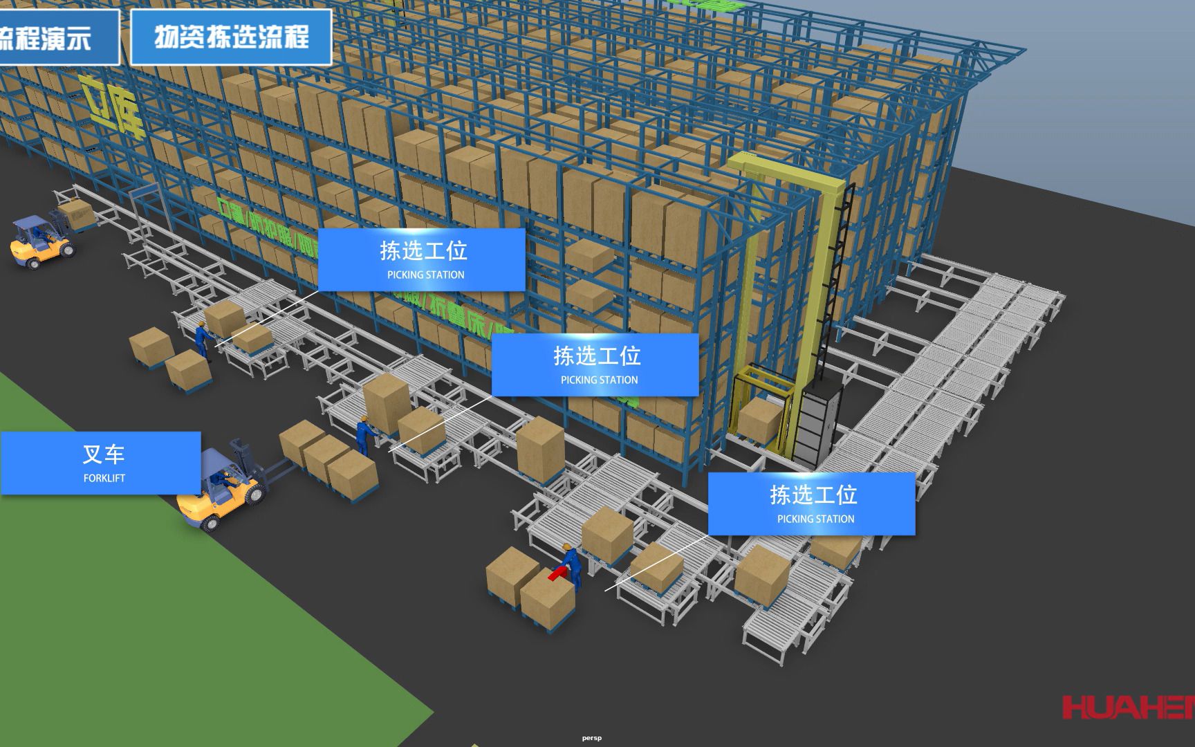 [图]物资储备立库项目3D动画流程演示2.0