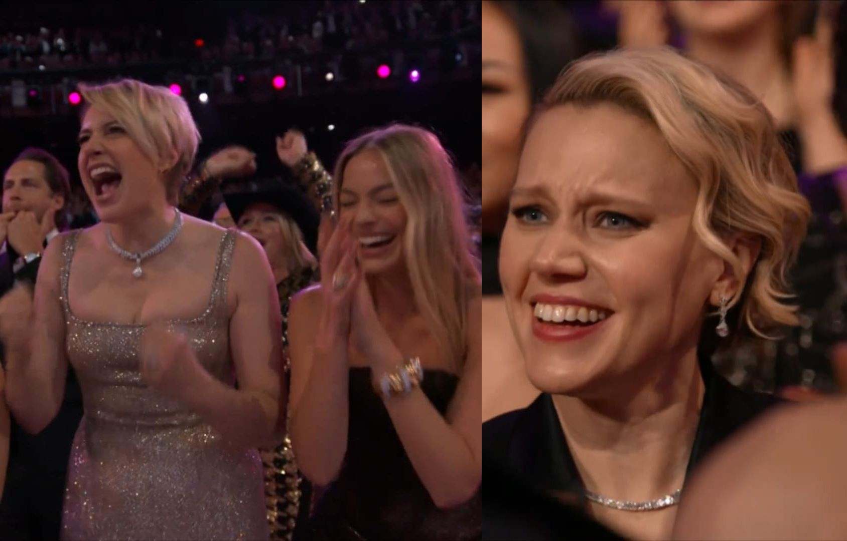 碧梨和高司令奥斯卡表演结束现场reaction