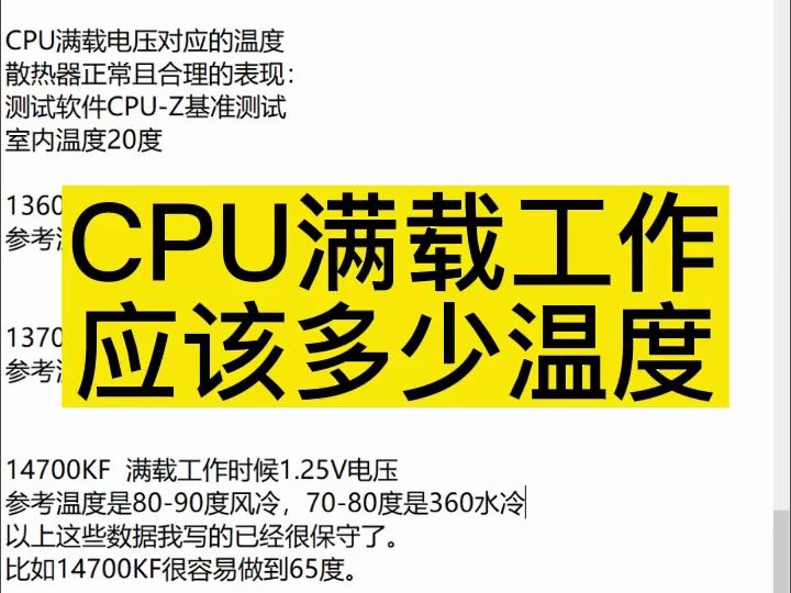 CPU满载工作 应该多少温度哔哩哔哩bilibili