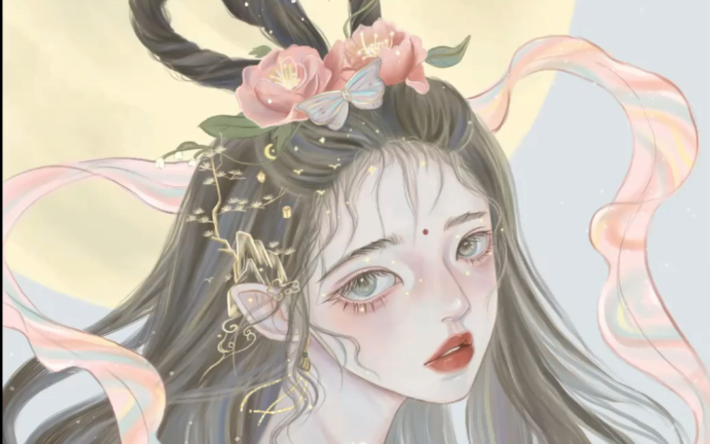 【procreate 绘画】临摹作业:gua老师《织女》过程分享