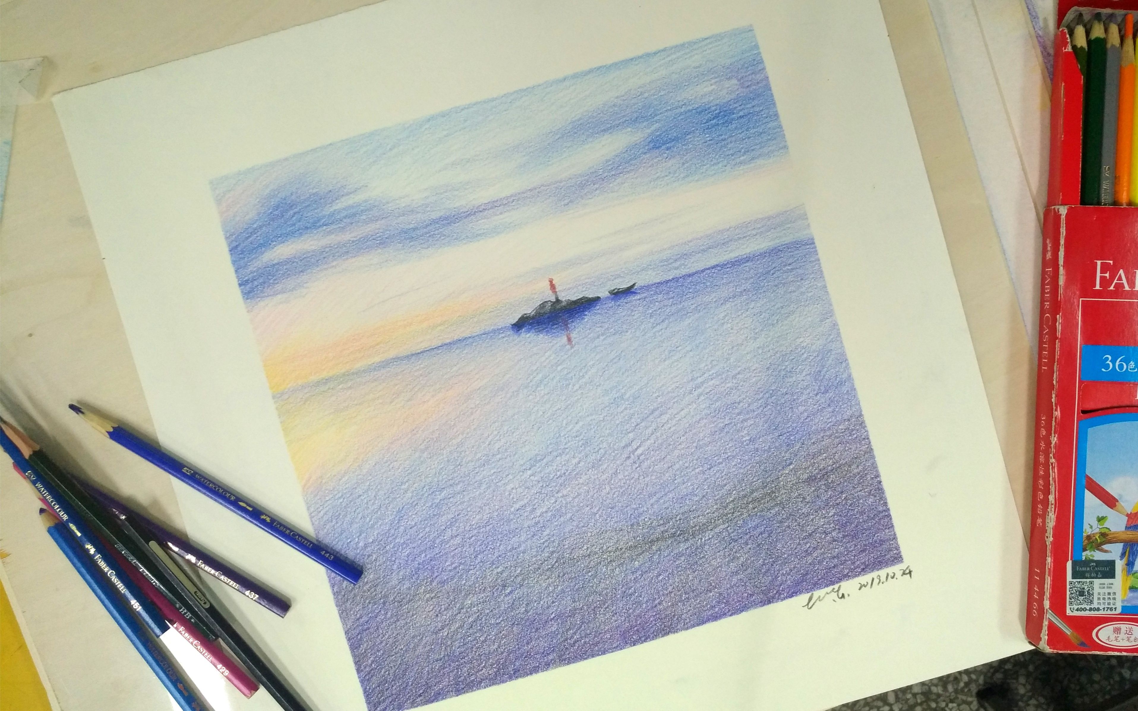 素描课|治愈向 我想送你一片海