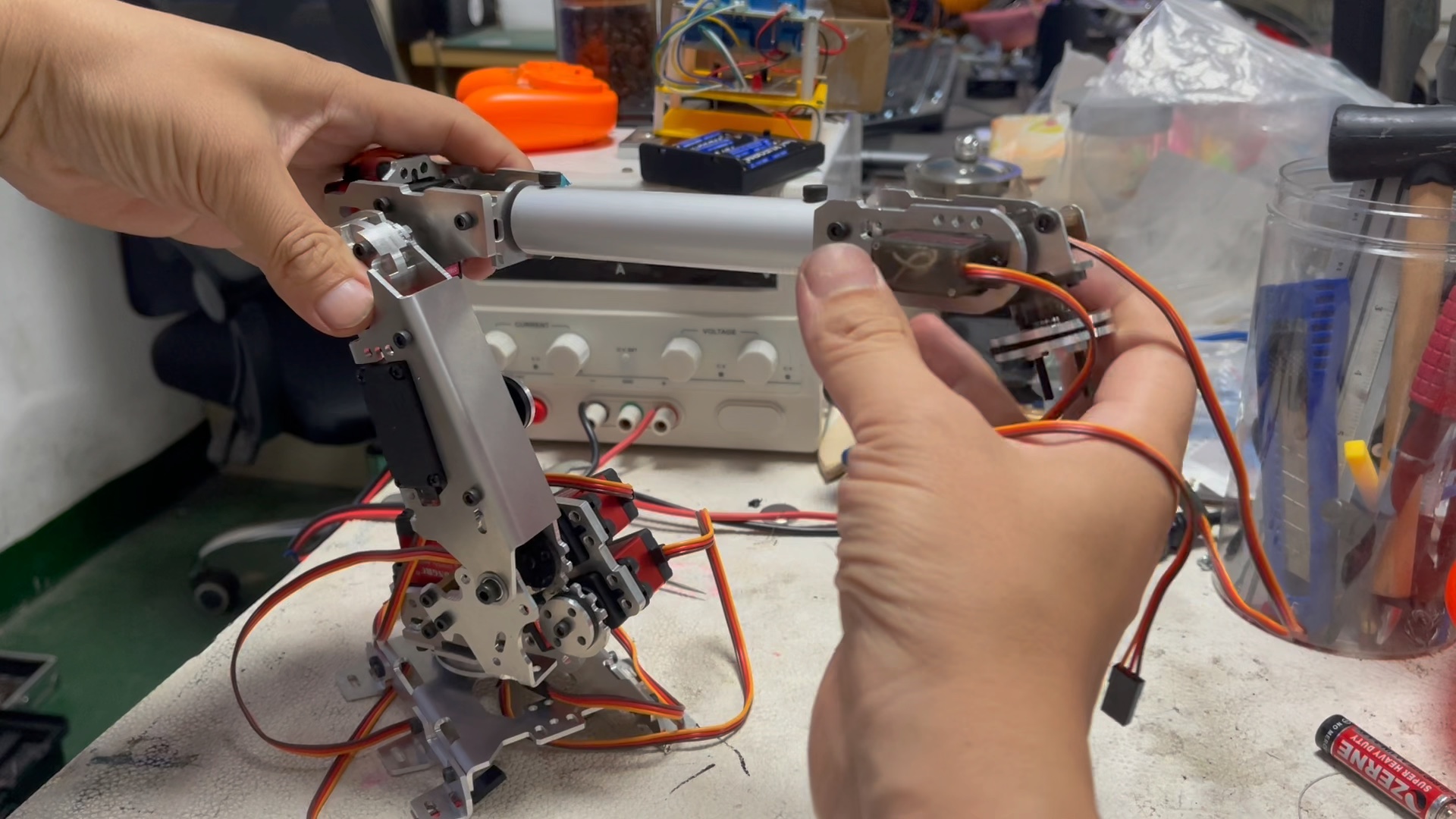 变形金刚六自由度铝合金机械臂,钢铁侠风.20kg舵机