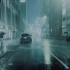 「4K」 漫步在暴雨天气的曼哈顿街道。