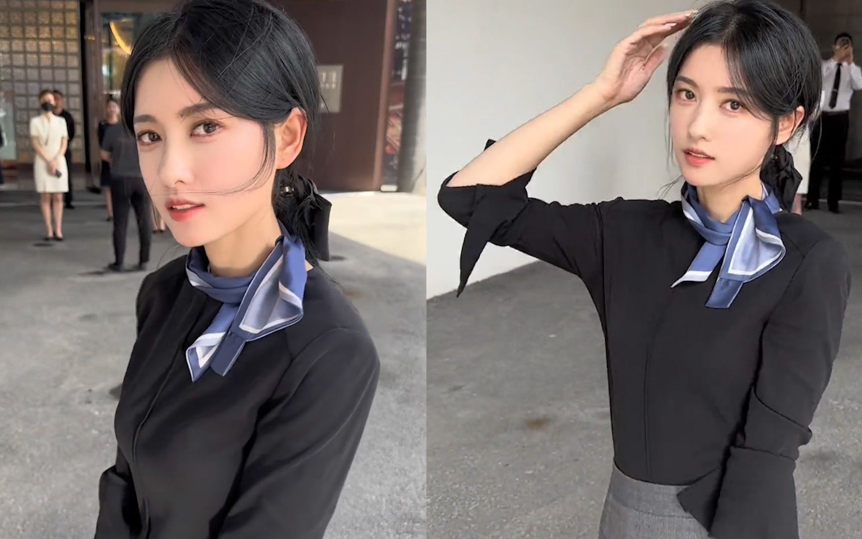 房产女销售穿工作服秀舞蹈,五官精致俊俏动作拿捏到位:是销冠?