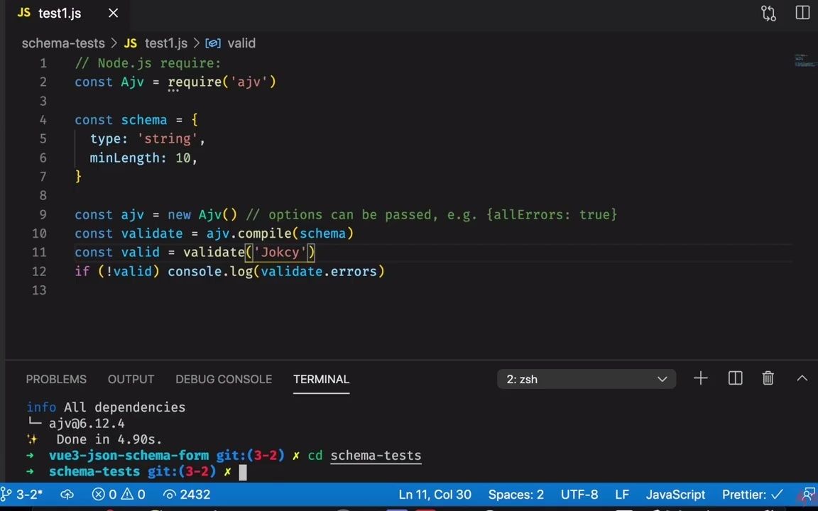 15.如何试用ajv来定义和校验json schema哔哩哔哩bilibili