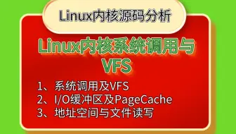 后台开发第374讲|【Linux内核篇】Linux内核系统调用与VFS|1、系统调用及VFS 2、I/O缓冲区及PageCache 3、地址空间与文件读写