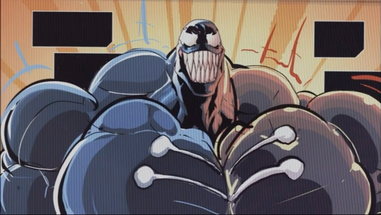 膨胀的肌肉毒液