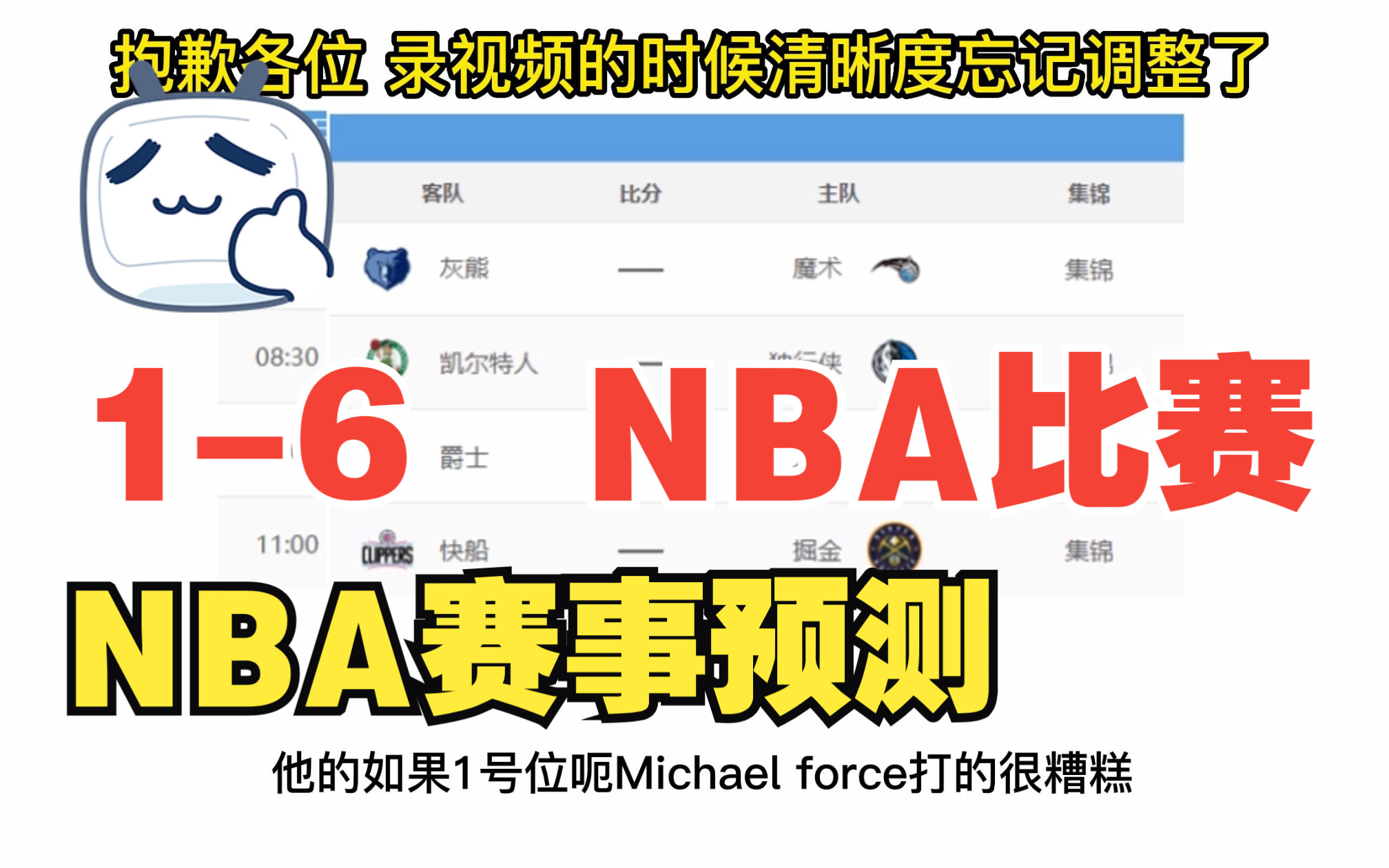 NBA赛事预测 | 1月6日哔哩哔哩bilibili