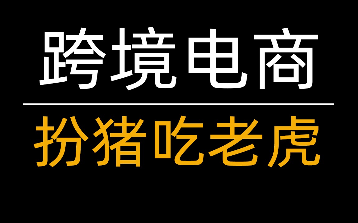 跨境电商扮猪吃老虎,看似普通实际特别考验实力哔哩哔哩bilibili