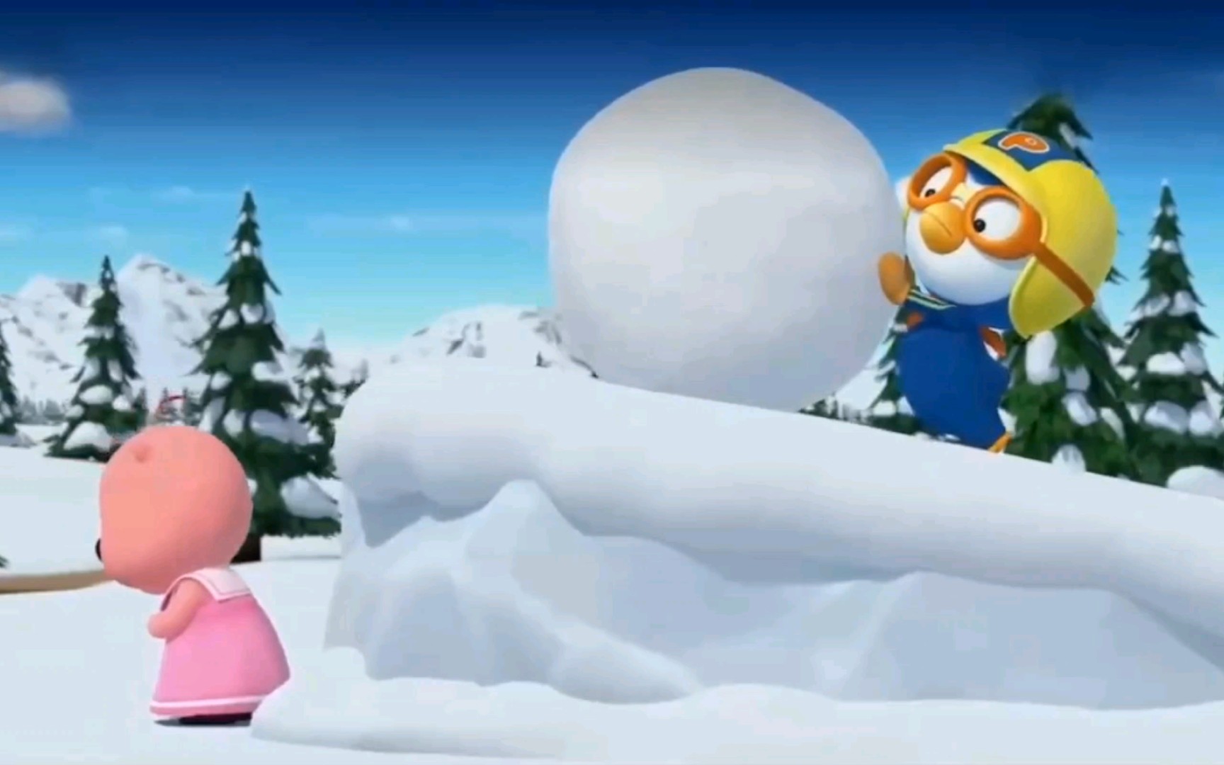 【loopy】pororo太过分了!居然用那么大的雪球砸我们露比!