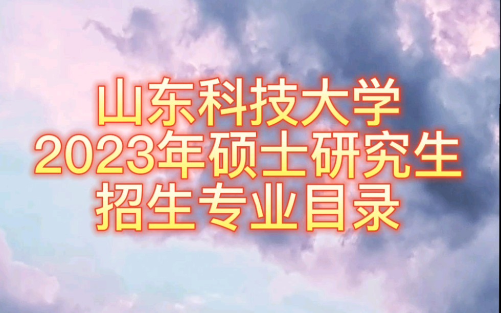 山东科技大学2023年硕士研究生招生专业目录哔哩哔哩bilibili