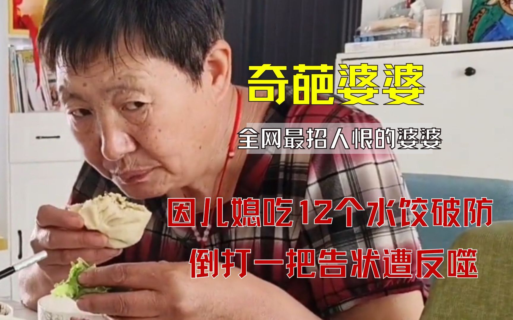 全网最招人恨的婆婆，因儿媳吃12个水饺破防，倒打一耙告状遭反噬