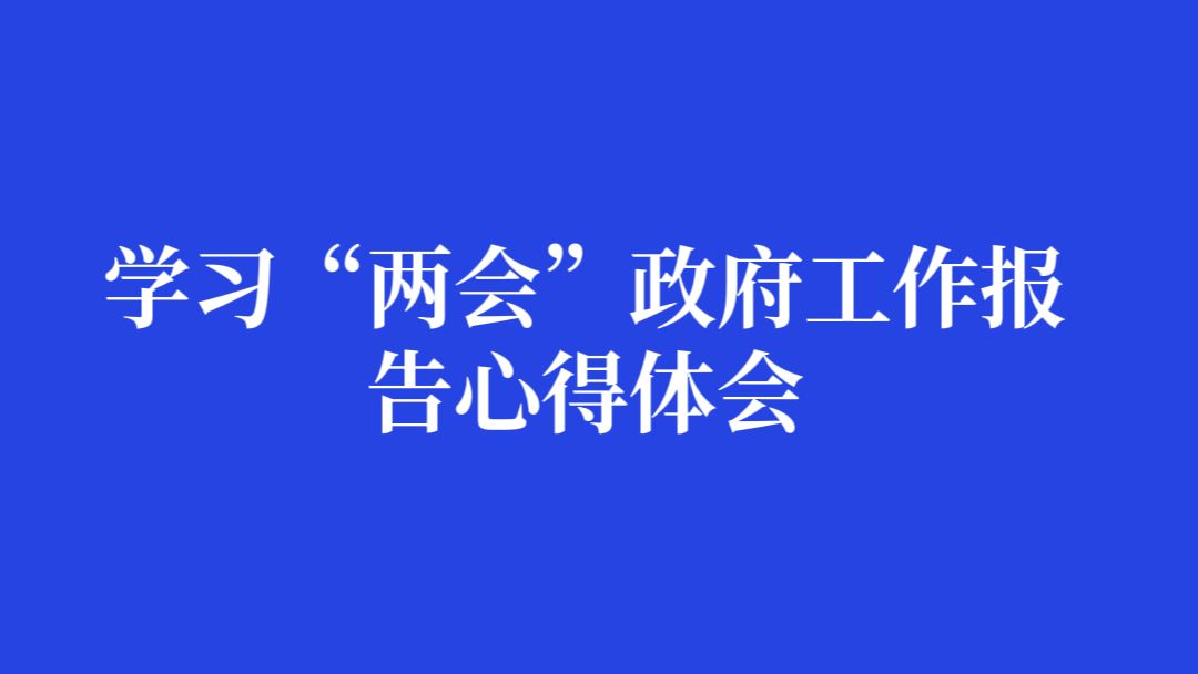 学习“两会”政府工作报告心得体会哔哩哔哩bilibili