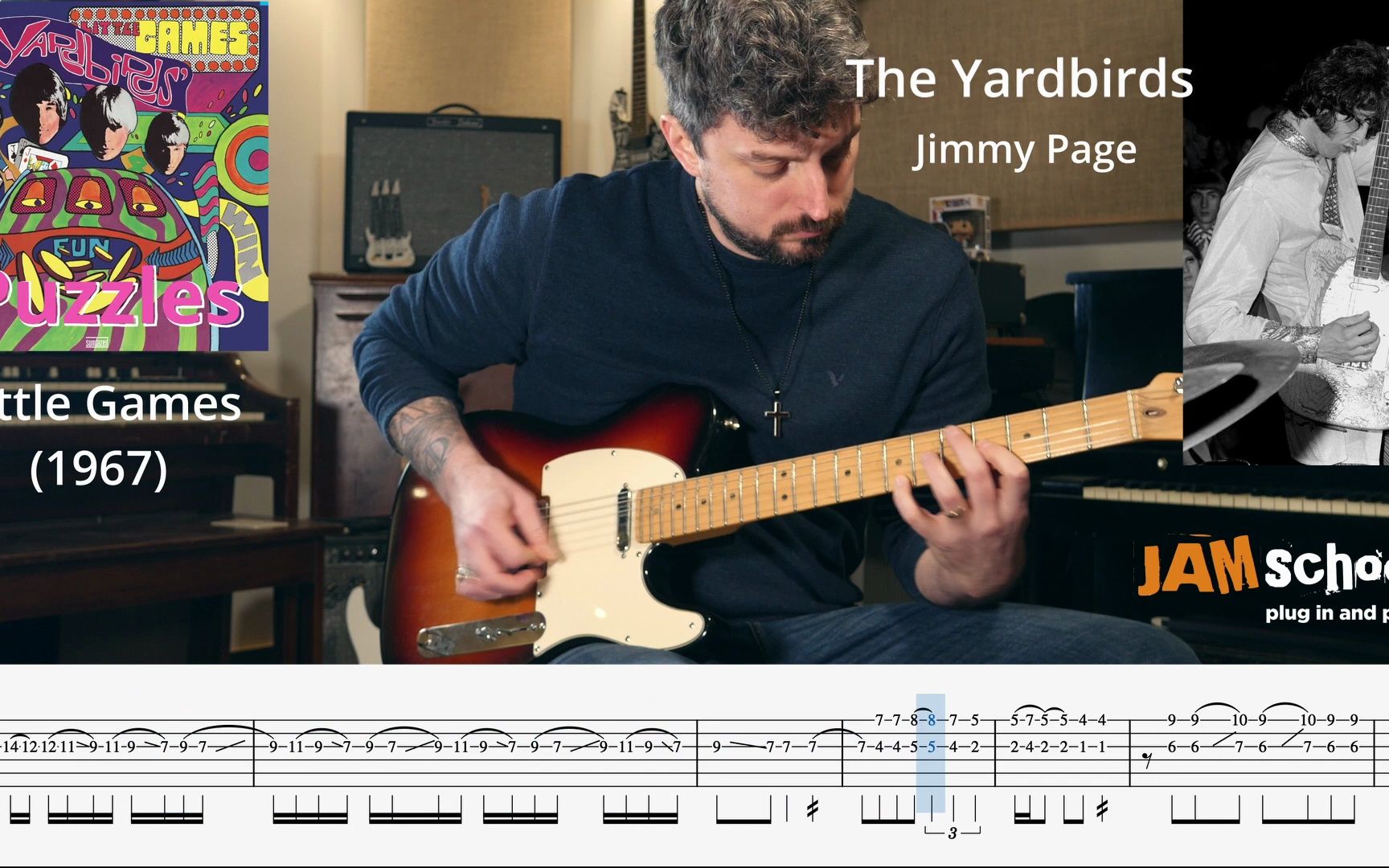 带谱 the yardbirds puzzles jimmy page guitar solo with tab