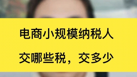 电商小规模纳税人交哪些税,交多少,今天给你讲清楚哔哩哔哩bilibili