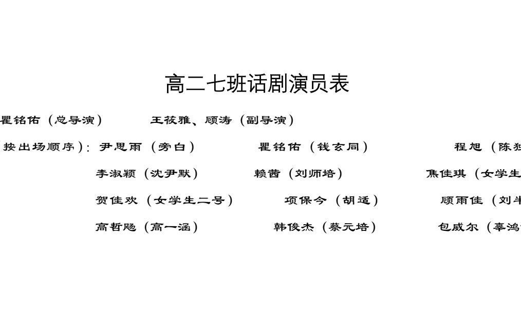 [图]江苏省华罗庚中学高二7班话剧节表演