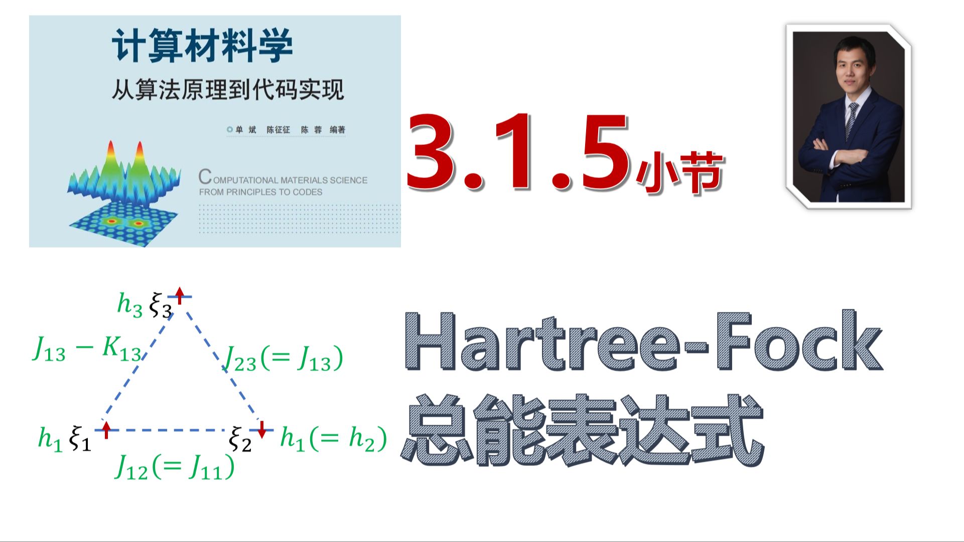 【计算材料学从算法原理到代码实现】视频教程 | 3.1.5HartreeFock近似下的总能表达式哔哩哔哩bilibili