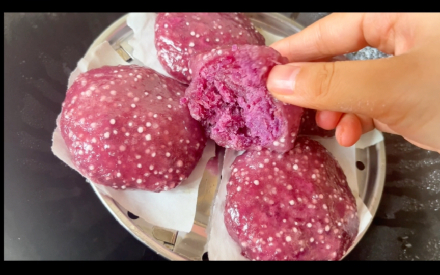 无油无糖减脂期也可以吃的低卡小甜品|西米紫薯水晶糕