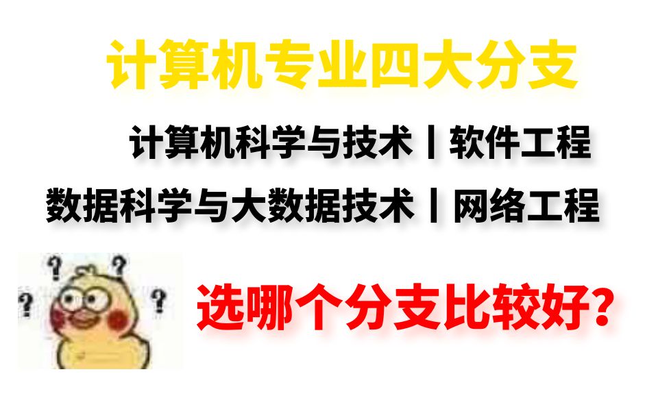 [图]计算机专业有四个分支，计算机科学与技术，软件工程，网络工程，数据科学与大数据技术，选哪个分支比较好？