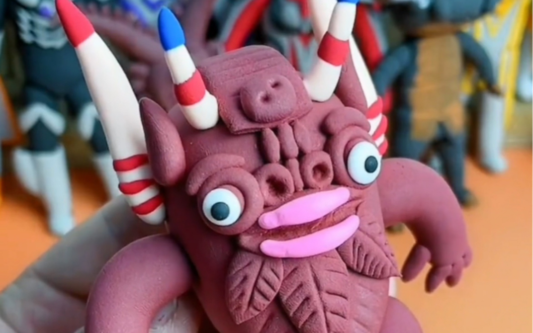 赛文奥特曼胶囊怪兽米克拉斯粘土教程_哔哩哔哩_bilibili