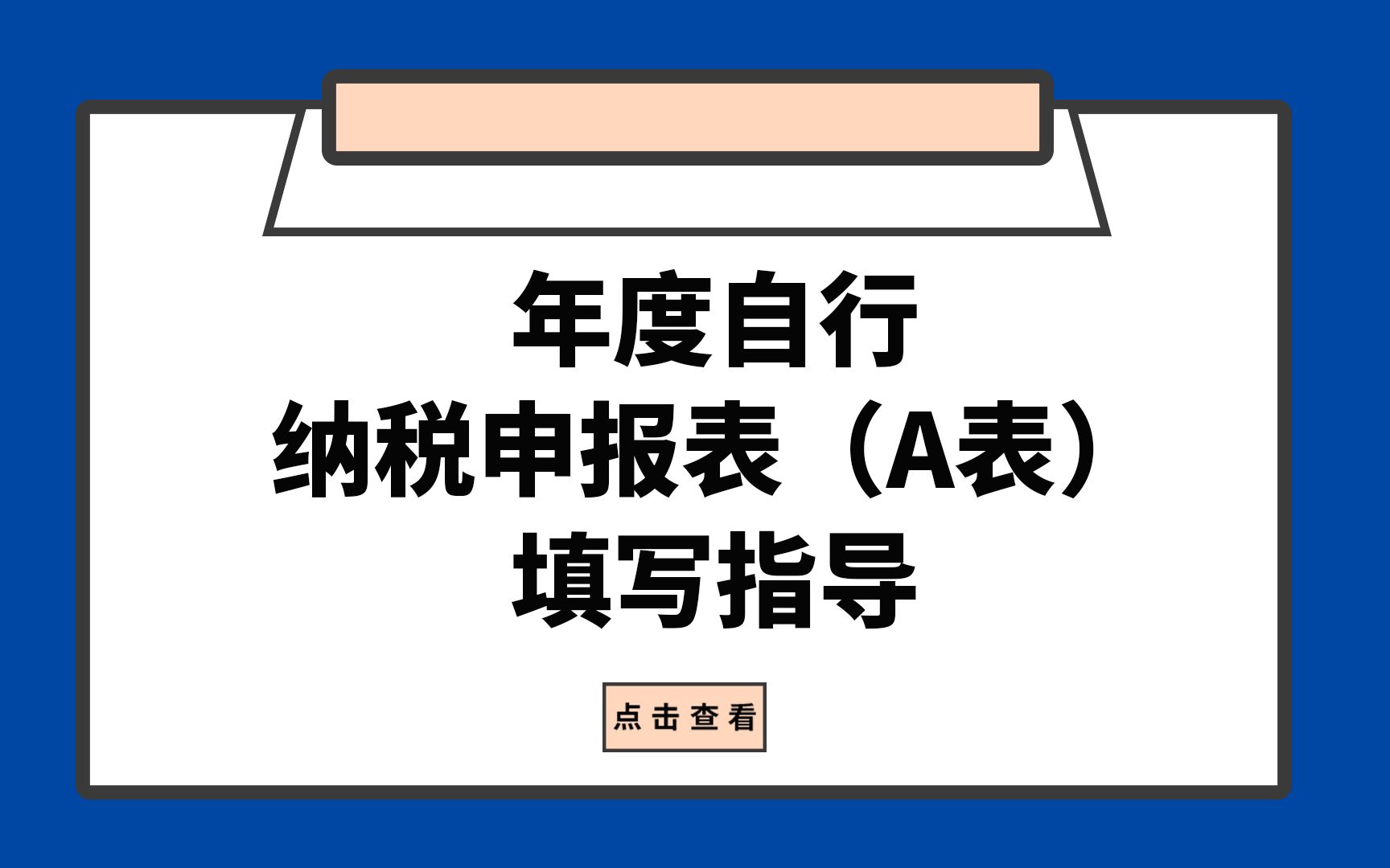 个人所得税年度自行纳税申报表(A表)填写指导哔哩哔哩bilibili