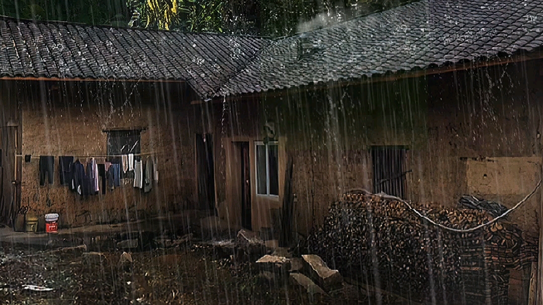 乡村下雨图图片
