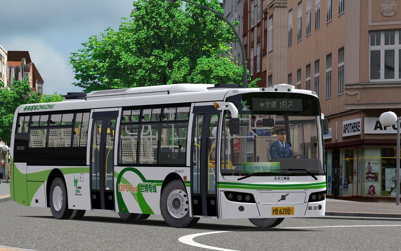 巴士模拟296驾驶申沃客车sunwinvseriesv10城市客车12m行驶在ruhrau