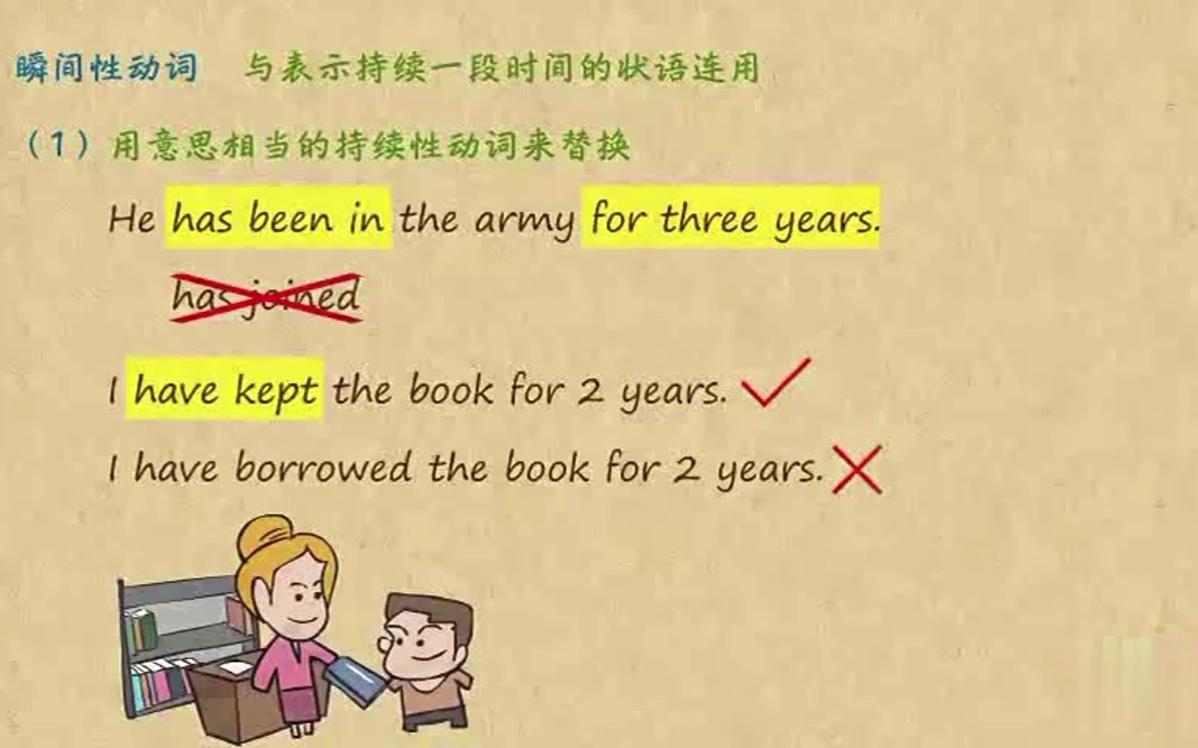 趣味初中英语语法(新版/101集卡通动画): 持续性动词和瞬间性动词1哔哩哔哩bilibili