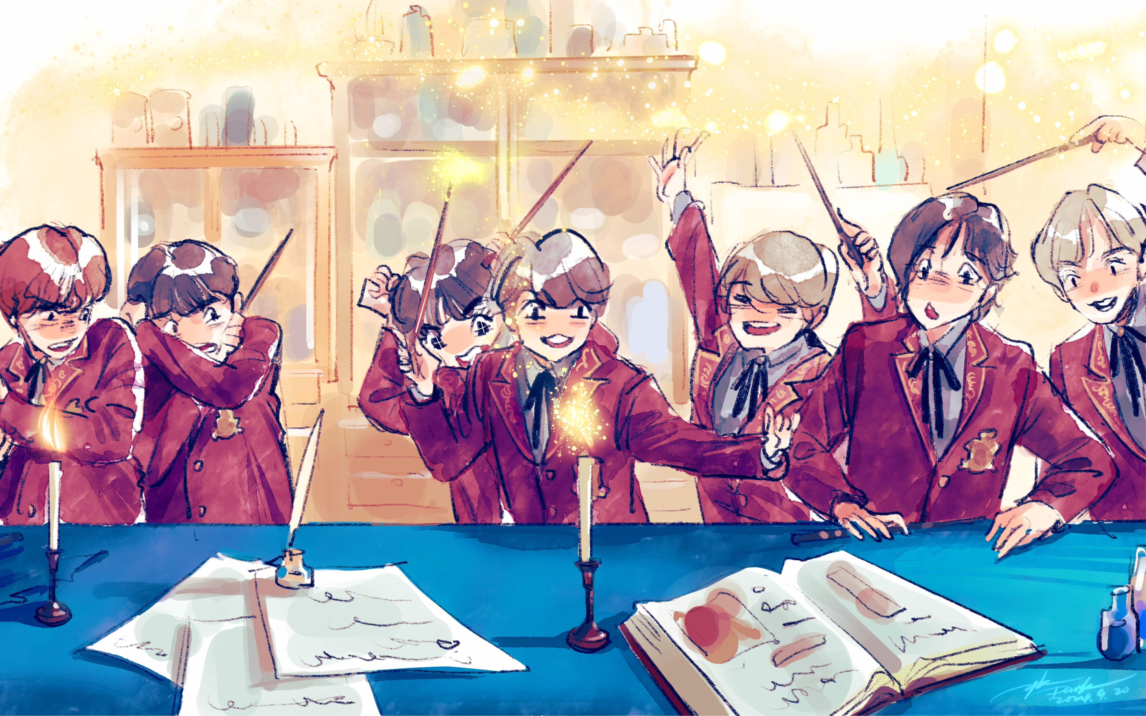 なにわ魔法学园!(绘画过程)
