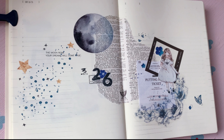 活动作品cc的手帐326丨余白一日一页拼贴