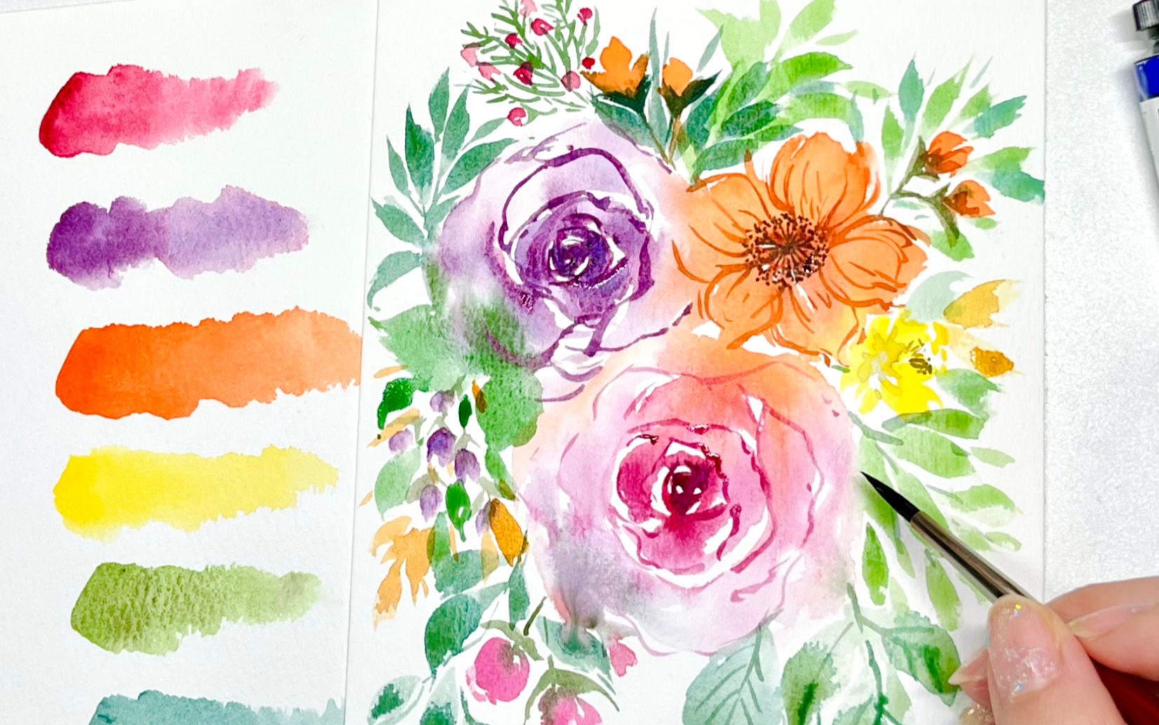 自然系水彩花卉|甜美配色花卉组合