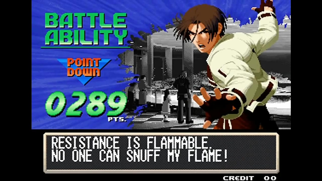 hd《拳皇2000》snk版本kyo主题音乐 《esaka!》&tas表演 kof