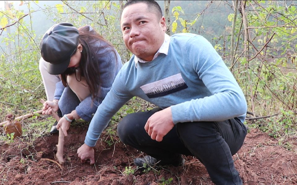 阳光明媚好天气,成都汤汤带着四娃去逛山挖土,看看挖出了什么东西?哔哩哔哩bilibili