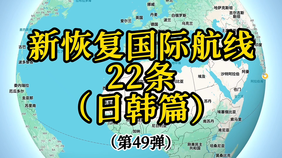 新开国际航线22条(第49弹)本篇只有日韩航线 因为中国对日韩开始免签了哔哩哔哩bilibili