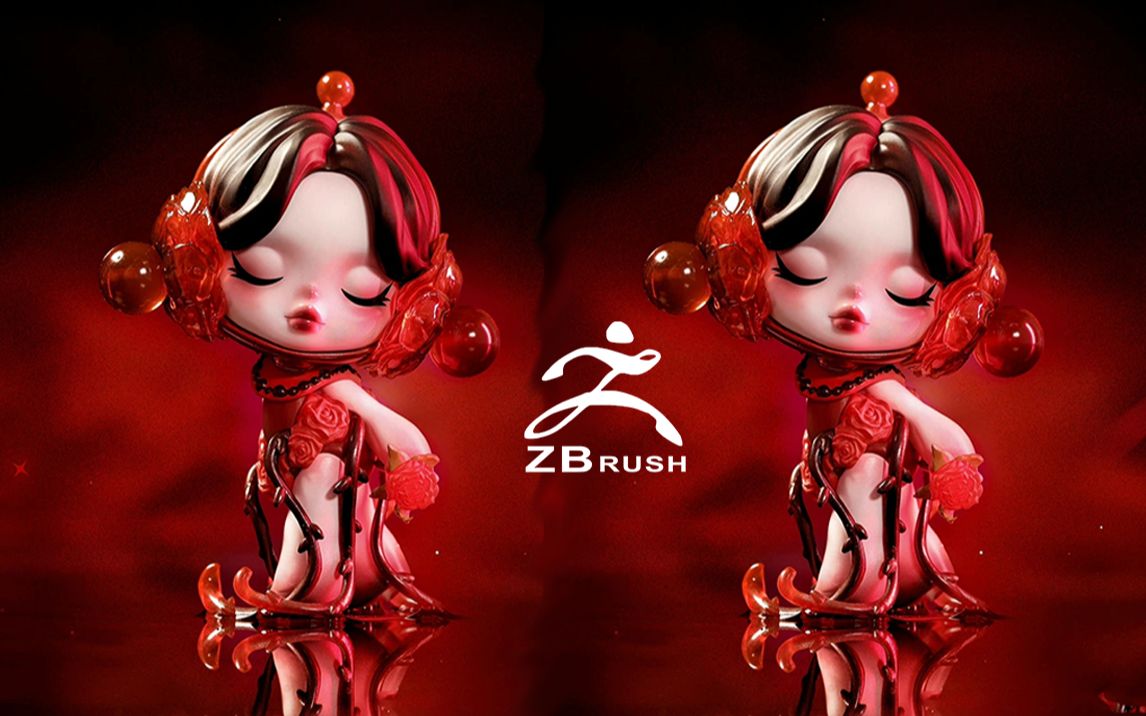 【zbrush雕刻】一眼惊艳的泡泡玛特sp情人节限定吊卡来啦!这也太美了吧!!角色手办雕刻技巧教学.哔哩哔哩bilibili