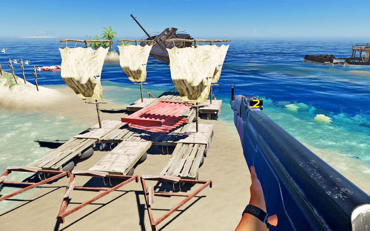 荒岛求生127:为打造ak子弹,我从棕榈岛运回空投钢板