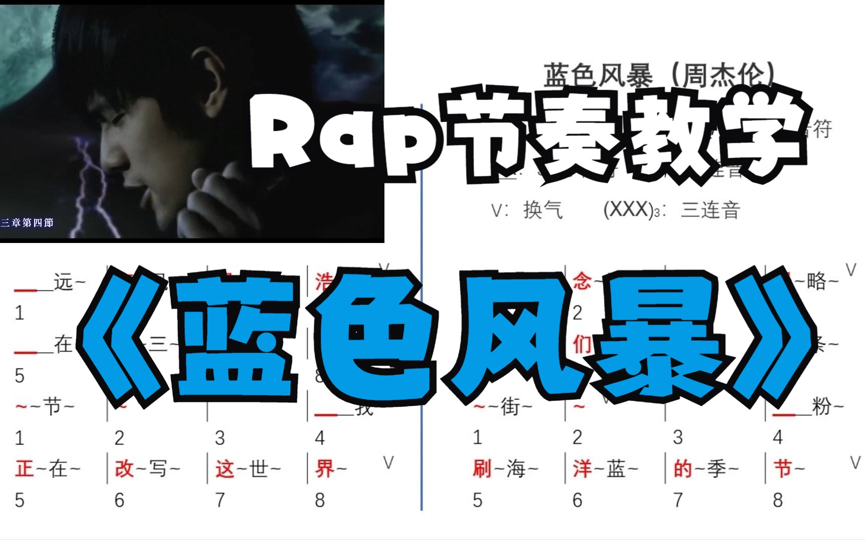 周杰伦《蓝色风暴》Rap说唱节奏教学哔哩哔哩bilibili