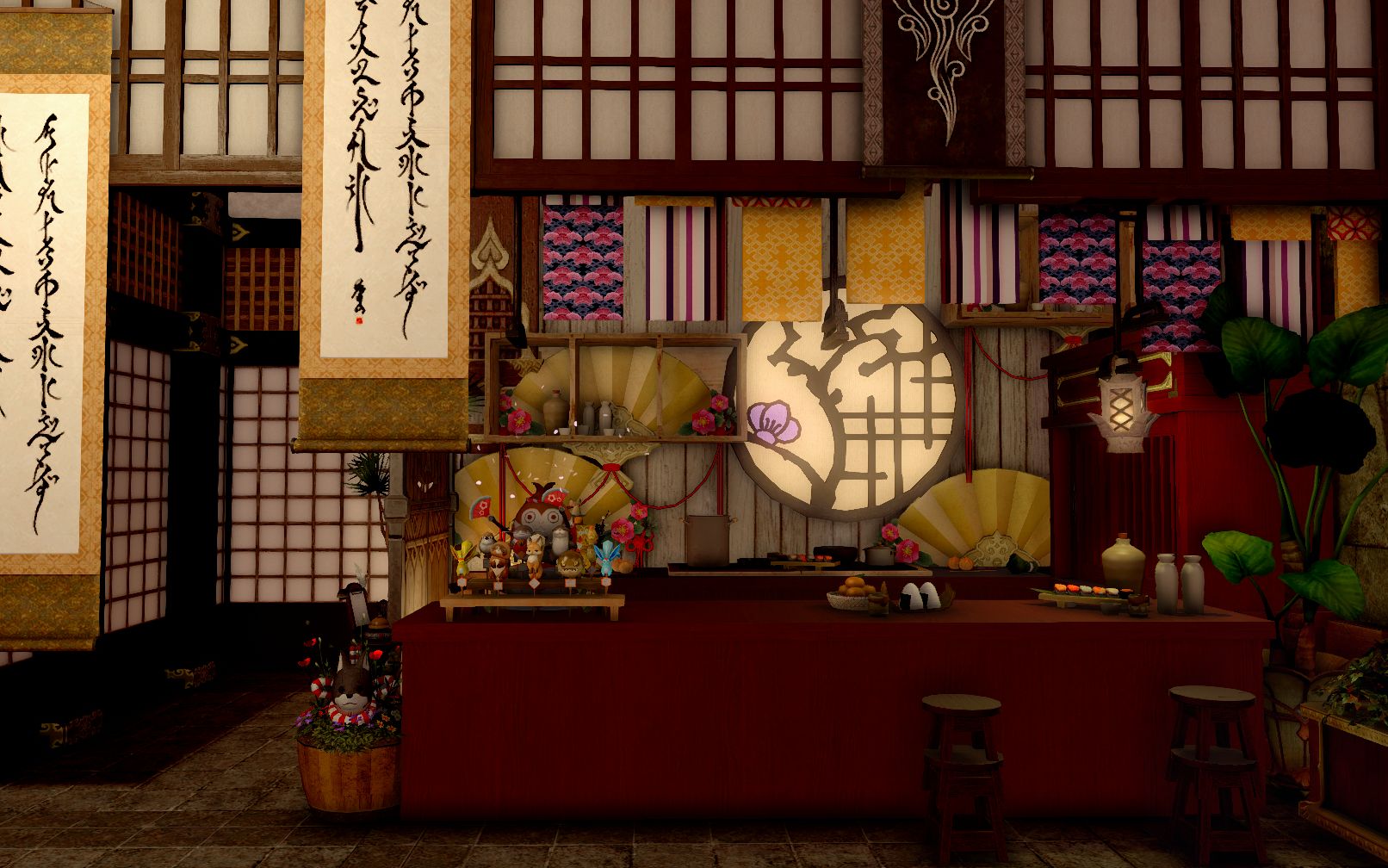 【FF14装修】自宅M街道边的和风居酒屋深夜食堂哔哩哔哩bilibili