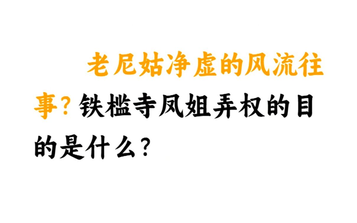 大话红楼128:老尼姑净虚的风流往事?铁槛寺凤姐弄权的目的是什么?哔哩哔哩bilibili