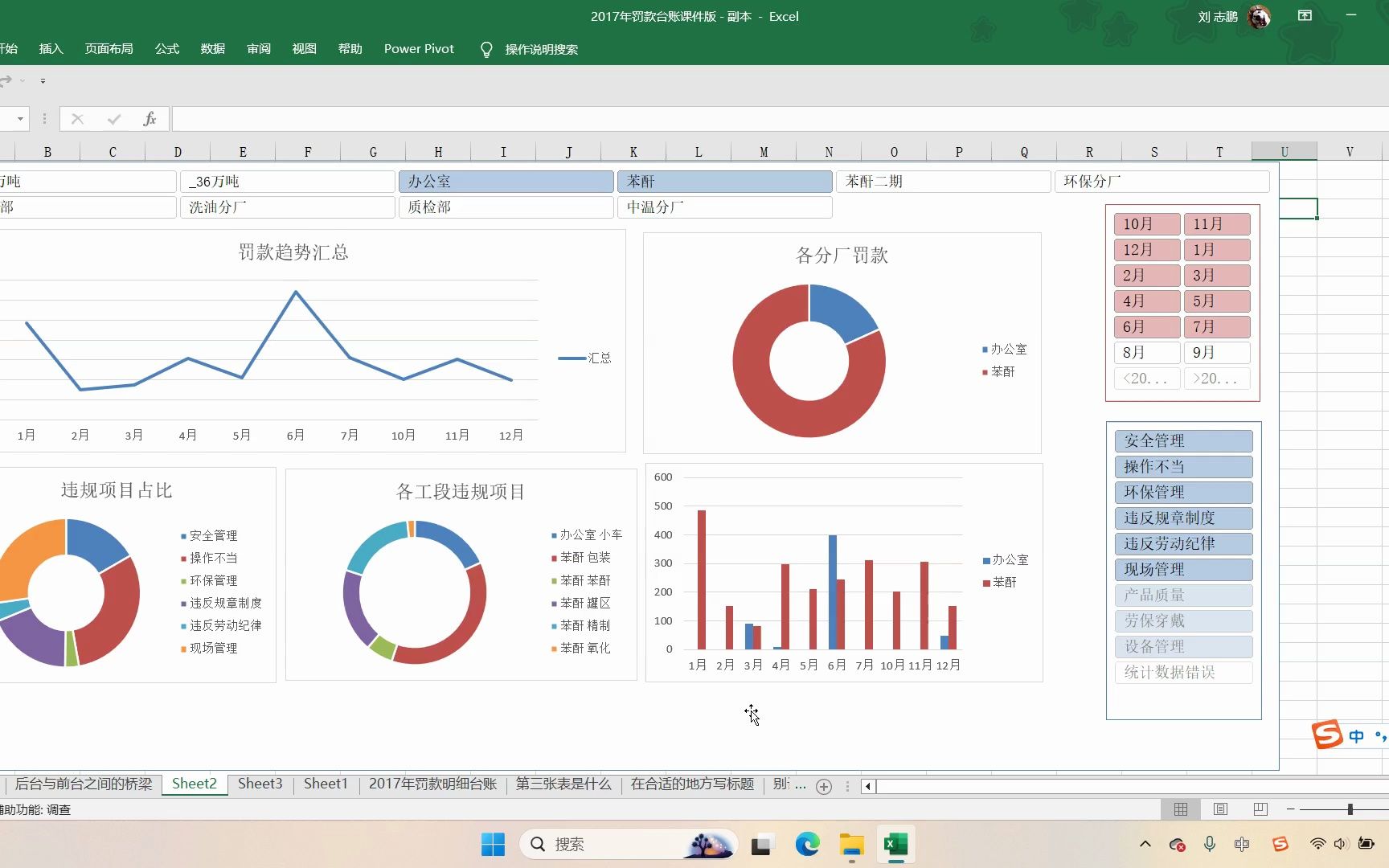 EXCEL数据透视图以及动态数据看板的制作哔哩哔哩bilibili