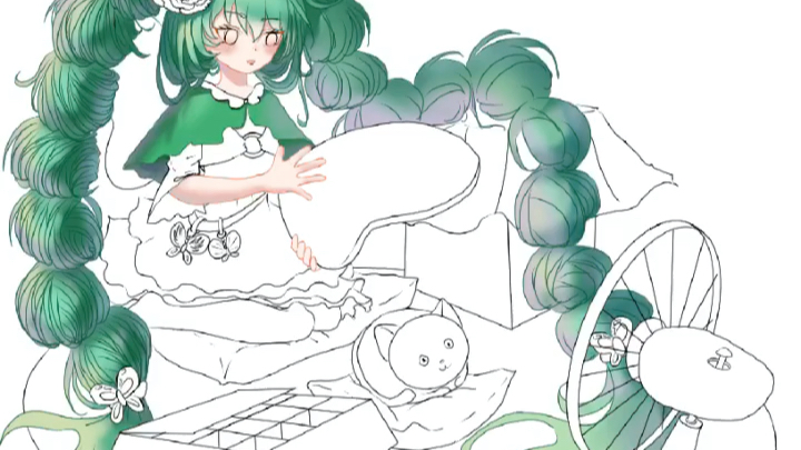 二分练习(突然get到的头发上色画法)