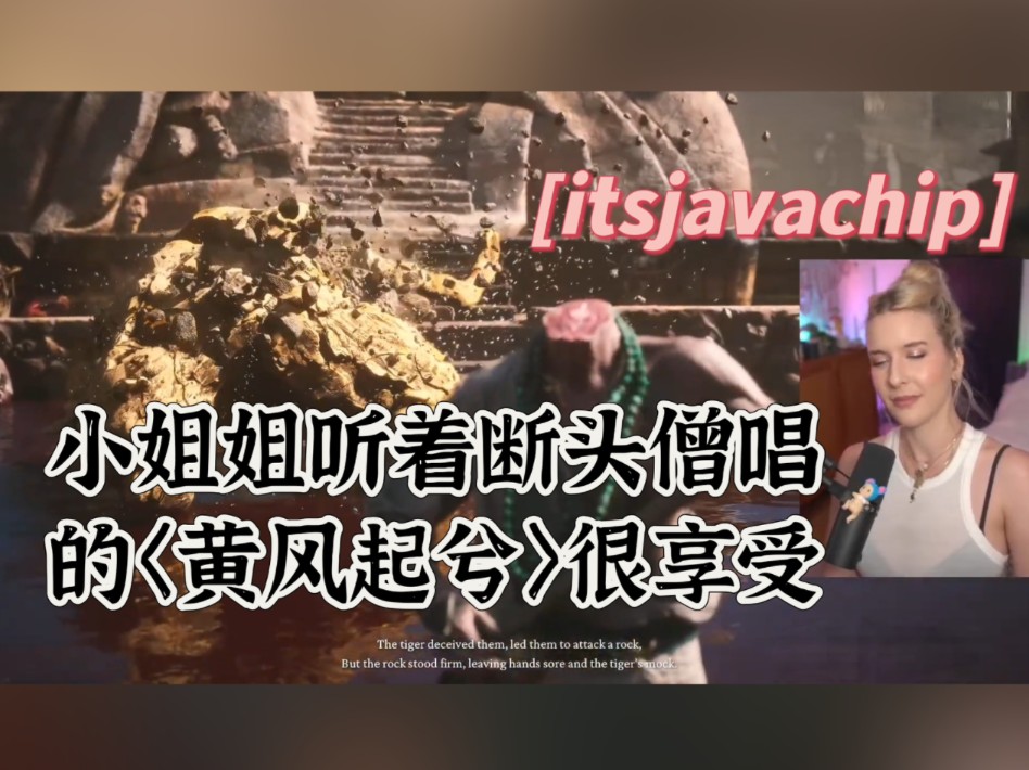 [图]小姐姐被虎先锋折磨的很疲惫，但听到陕北说书后，很惬意的摇头晃脑～[博主itsjavachip]