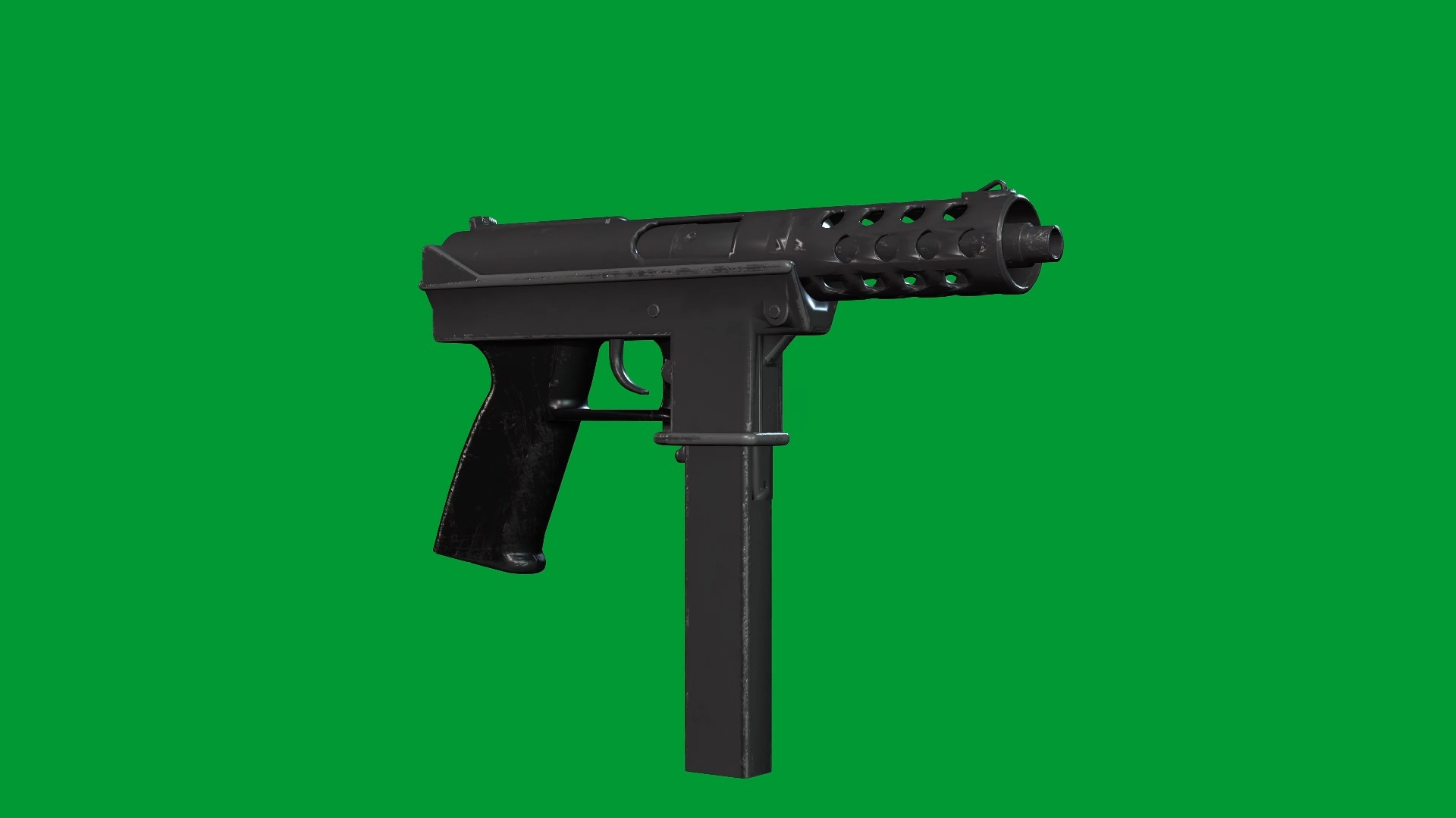 绿幕视频素材司登冲锋枪